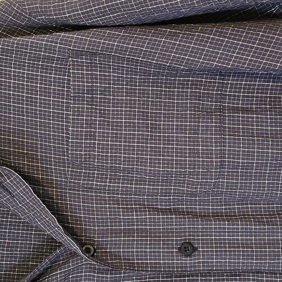 Vintage Levi's Shirt Plaid Mens L Large navy Red Tab Button down Short Sleeve - Picture 4 of 7